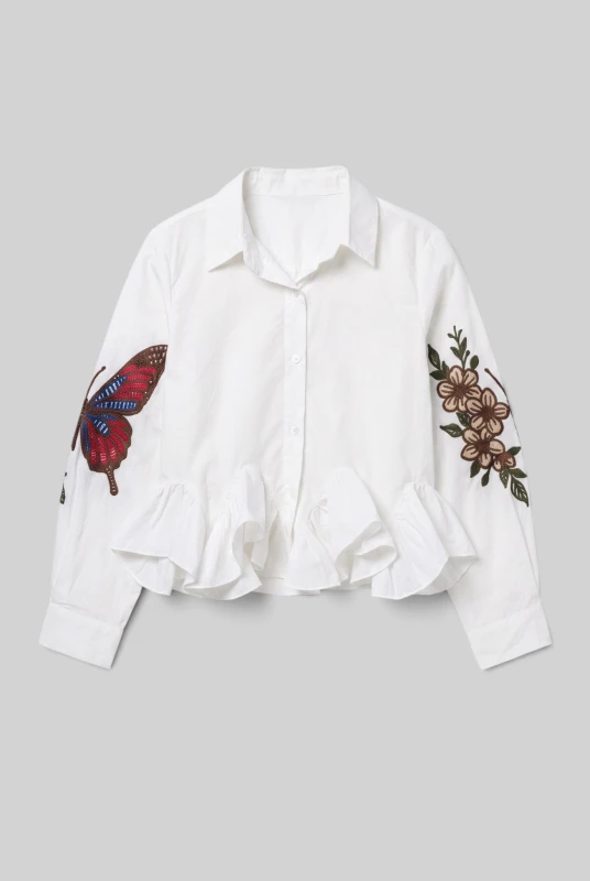 Shirt Embroidered Peplum