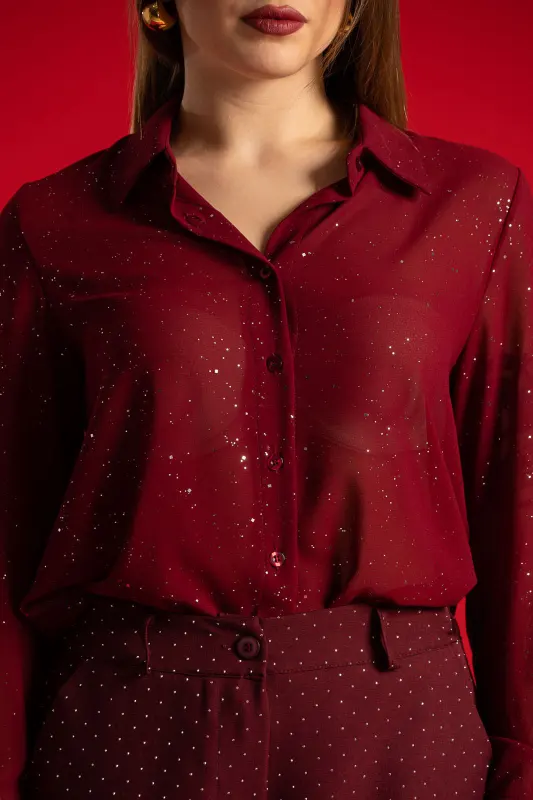 Shirt With Rhinestone Details 