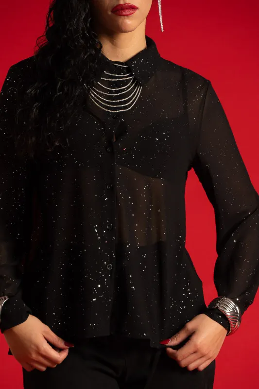 Shirt With Rhinestone Details 