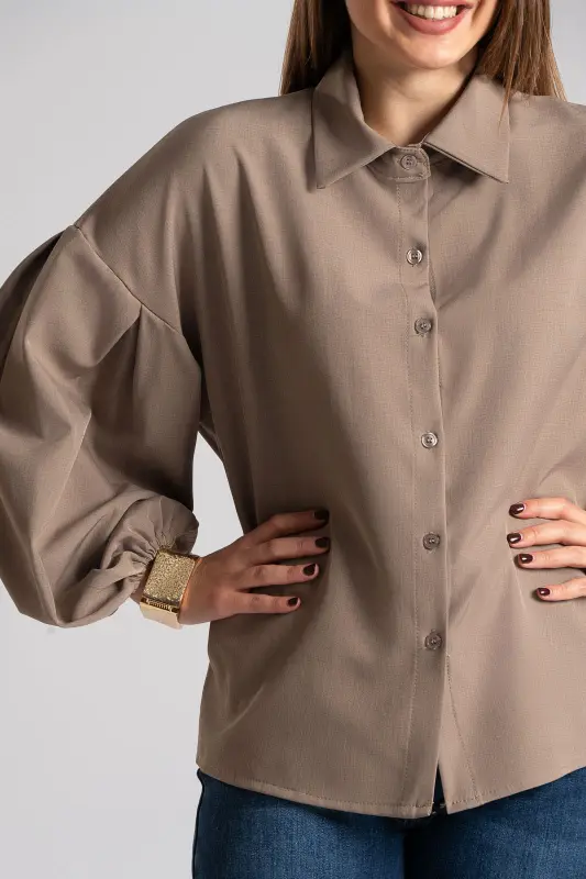 Πουκάμισο Μονόχρωμο Μανίκια Balloon