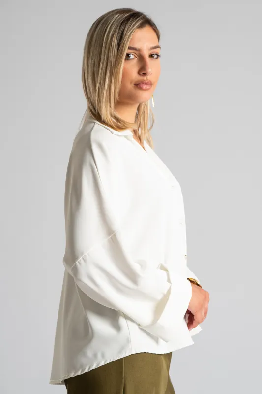 Shirt Solid Color Sleeves Lapel