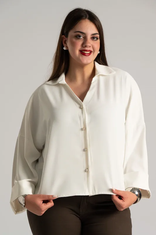 Shirt Solid Color Sleeves Lapel