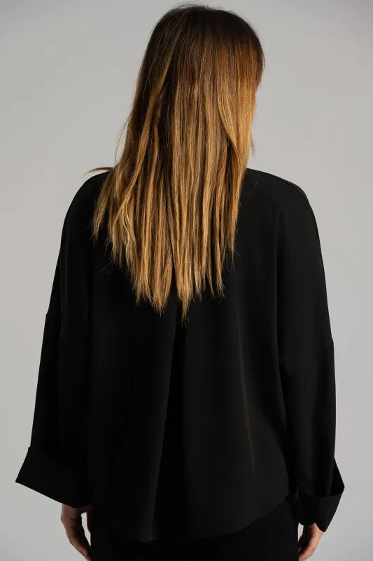 Shirt Solid Color Sleeves Lapel