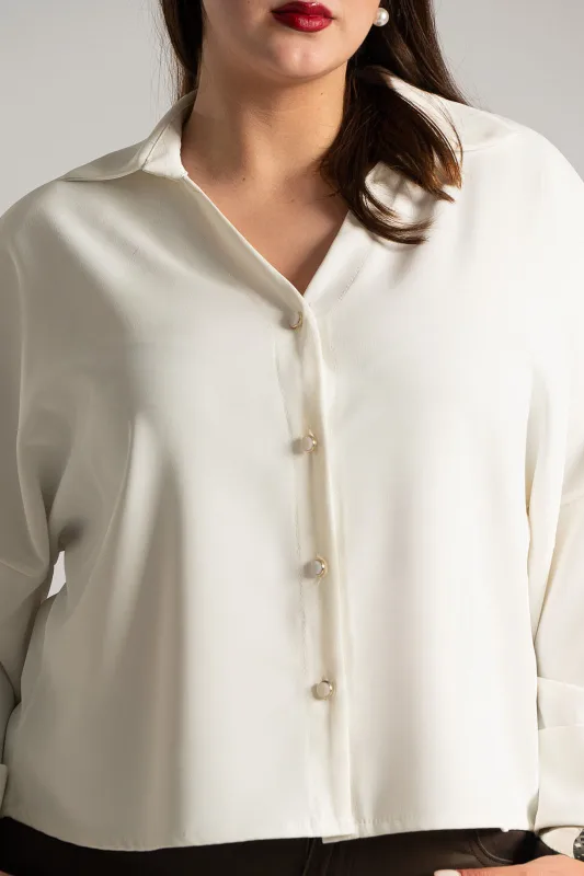 Shirt Solid Color Sleeves Lapel