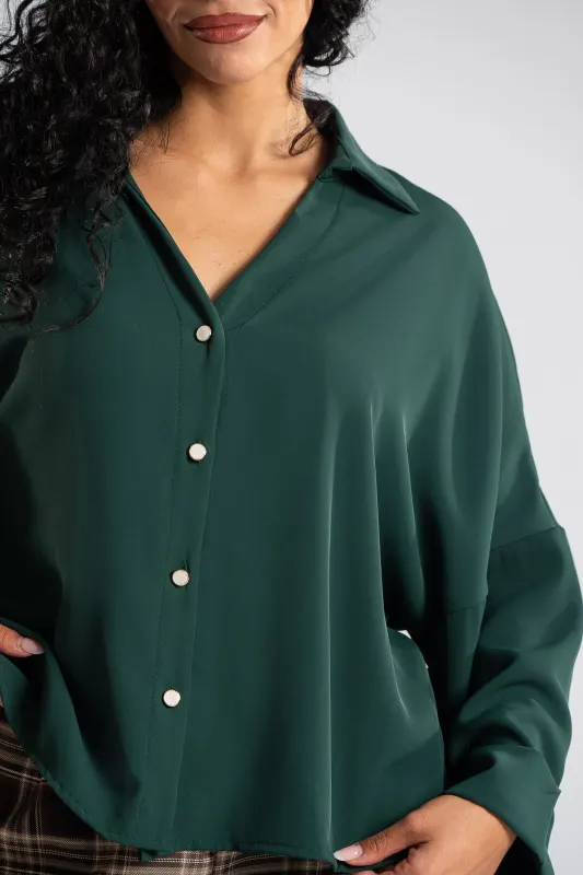Shirt Solid Color Sleeves Lapel