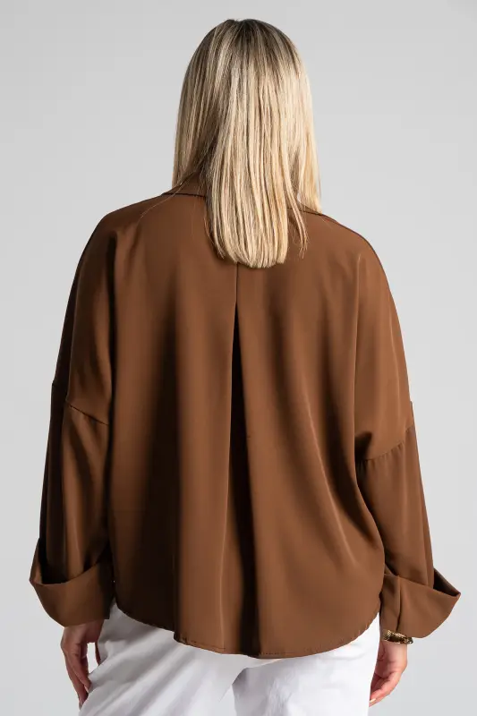 Shirt Solid Color Sleeves Lapel