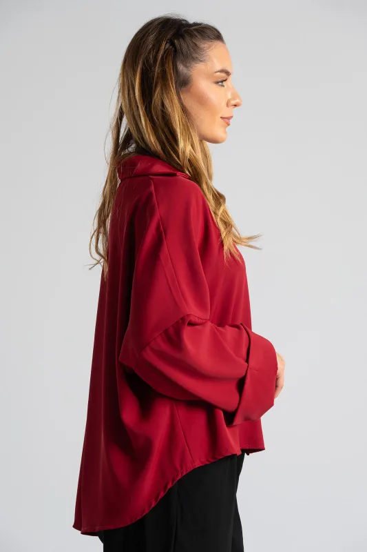 Shirt Solid Color Sleeves Lapel