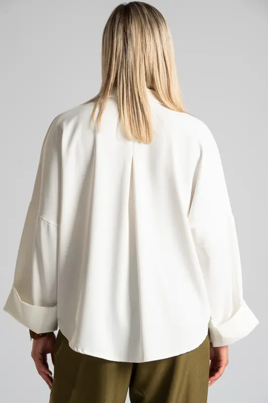 Shirt Solid Color Sleeves Lapel