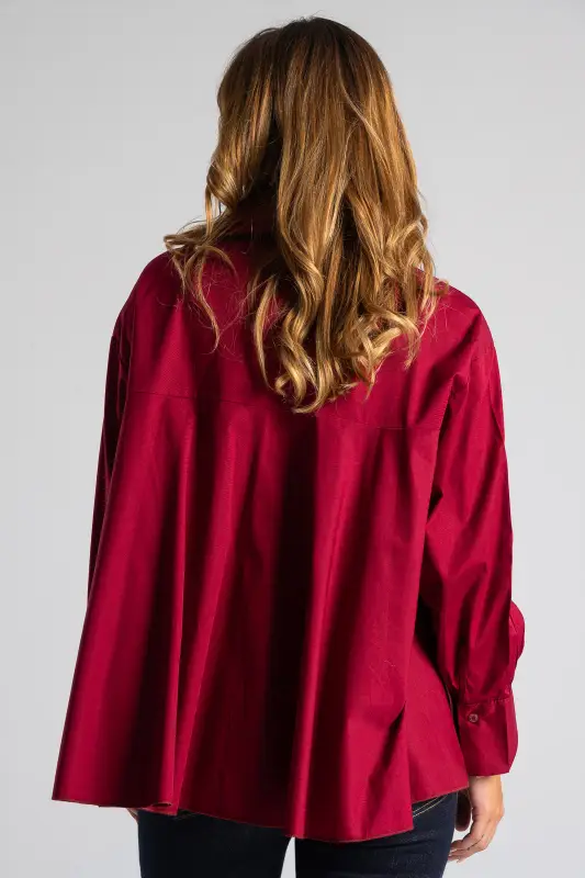 Shirt Solid Color Pleats