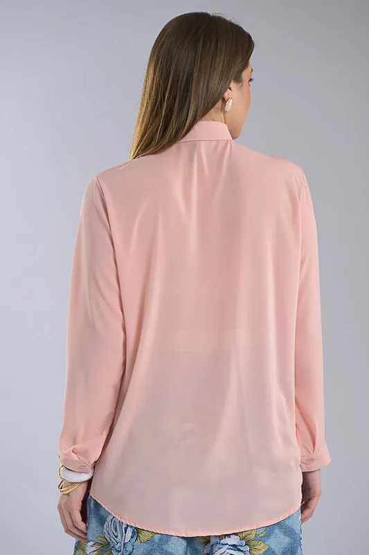 Πουκάμισο Μονόχρωμο Στρας Γιακάς