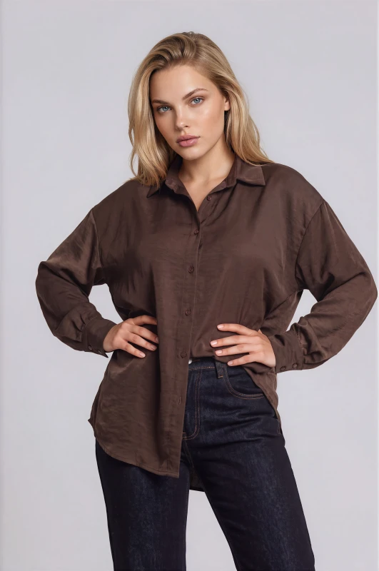 Shirt Oversized Solid-Color 
