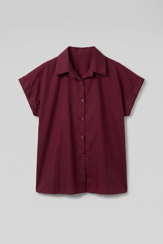 Shirt Oversized Solid-Color Cotton