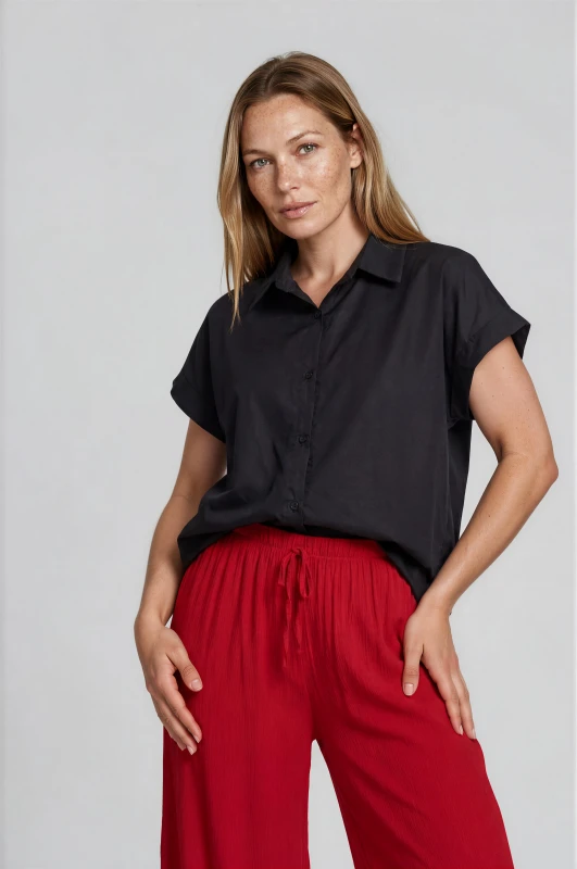Πουκάμισο Oversized Βαμβακερό Μονόχρωμο