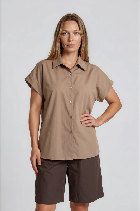 Πουκάμισο Oversized Βαμβακερό Μονόχρωμο