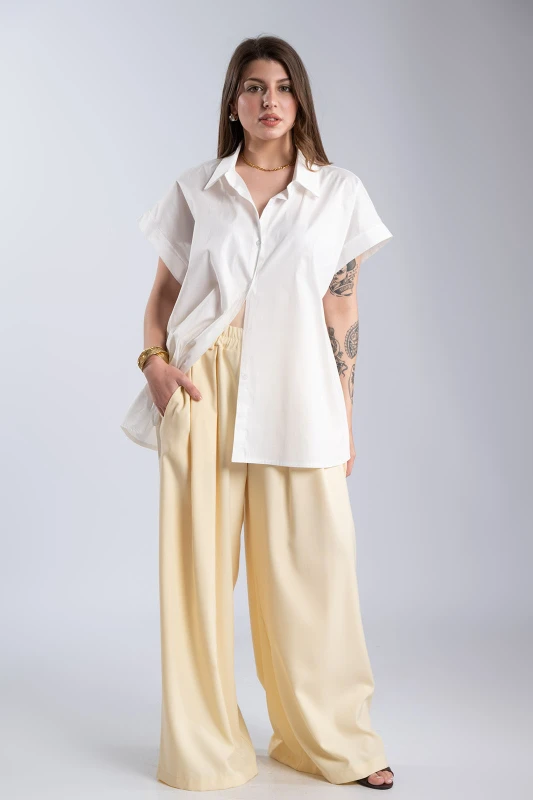 Πουκάμισο Oversized Βαμβακερό Μονόχρωμο
