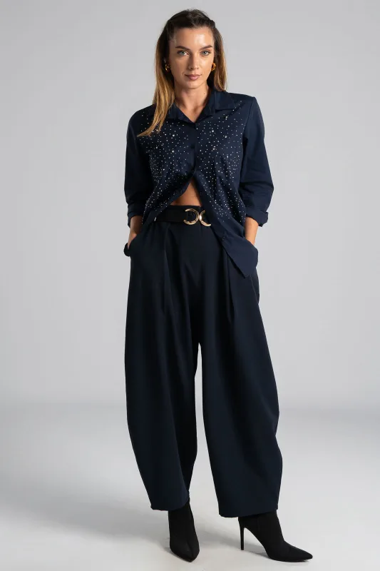 Poplin Shirt Rhinstones