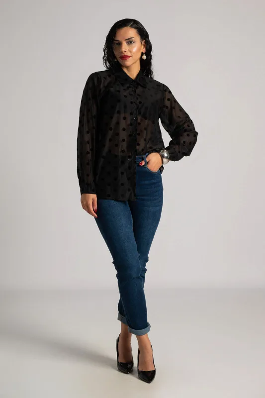 Πουκάμισο Πουά Velvet Λεπτομέρεια