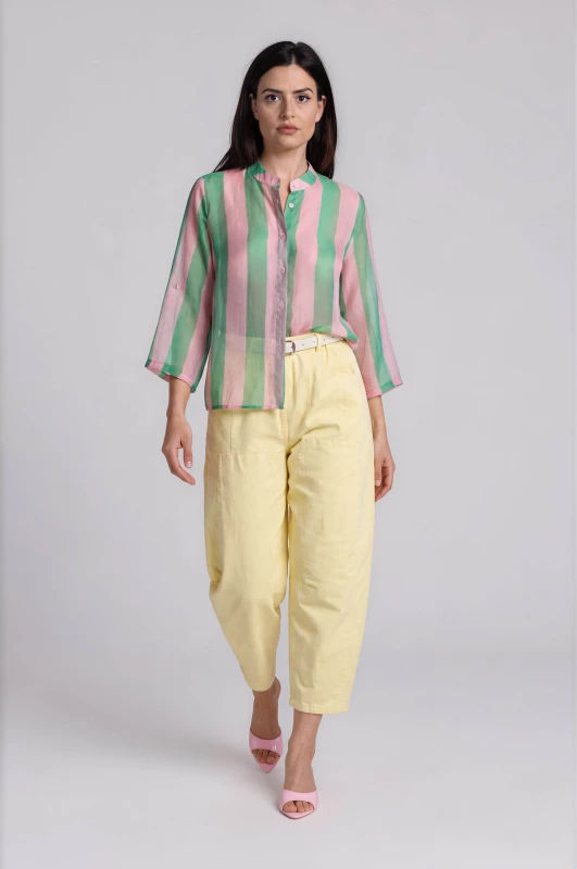 Shirt Striped 3/4-Length Sleeves