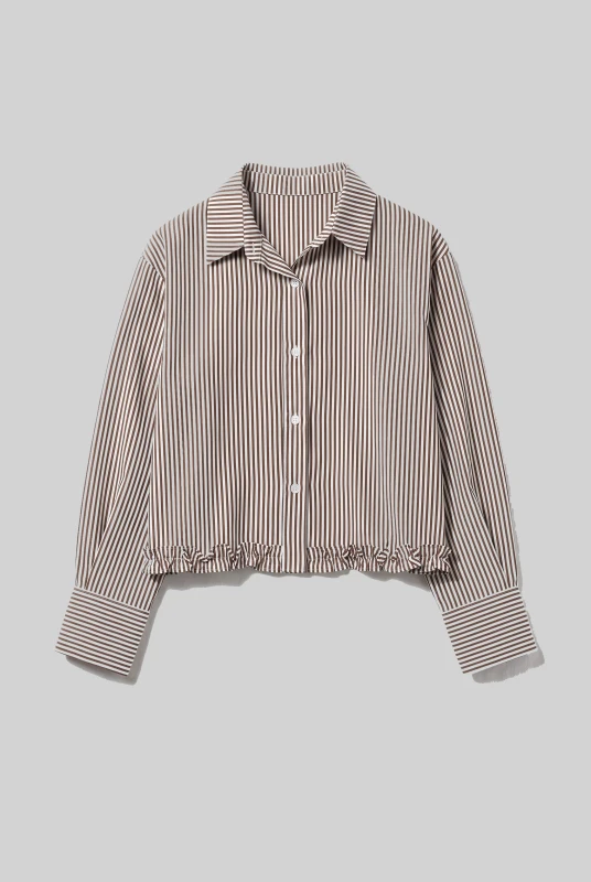 Shirt Striped with Ruffled Hem