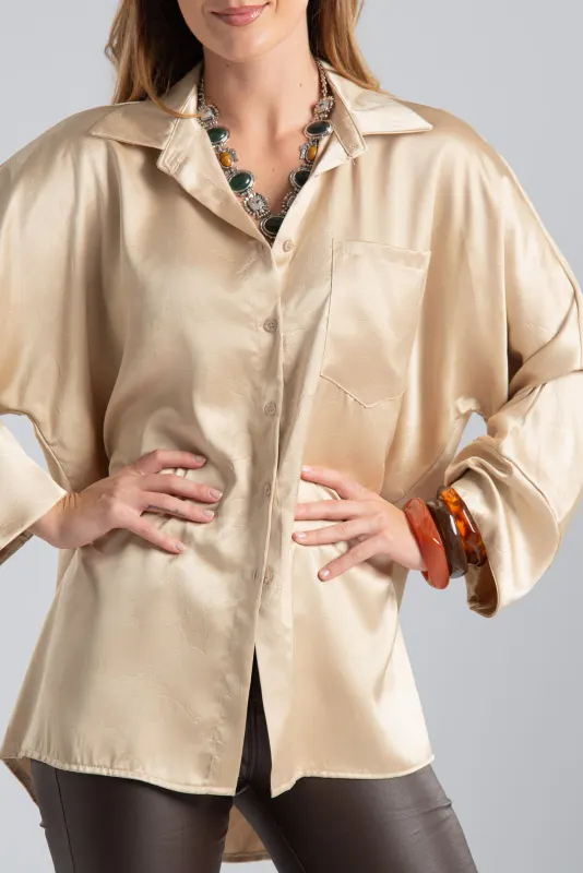 Πουκάμισο Σατέν Ανάγλυφο Floral