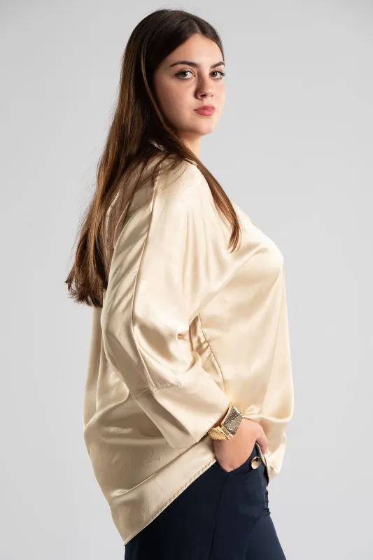 Shirt Satin Embossed Floral 