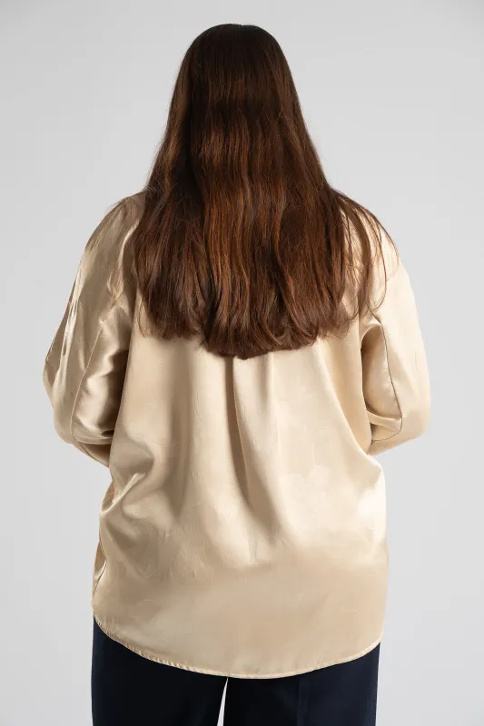 Shirt Satin Embossed Floral 