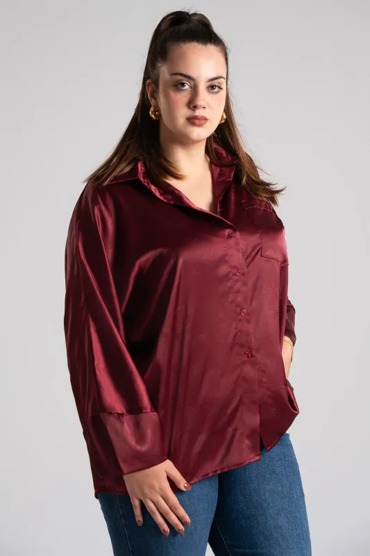 Πουκάμισο Σατέν Ανάγλυφο Floral