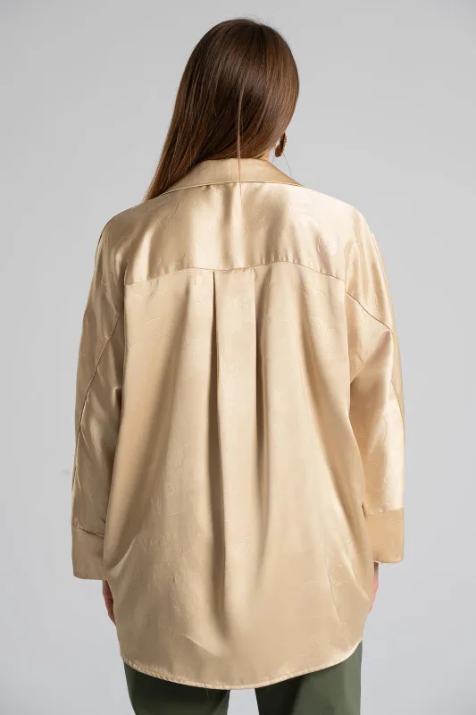 Πουκάμισο Σατέν Ανάγλυφο Floral