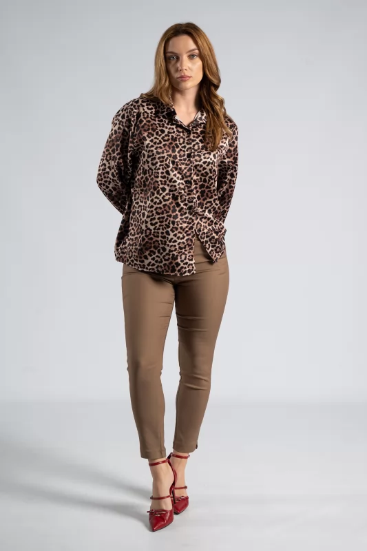 Satin Shirt Animal Print