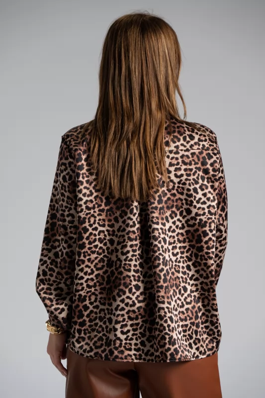 Satin Shirt Animal Print