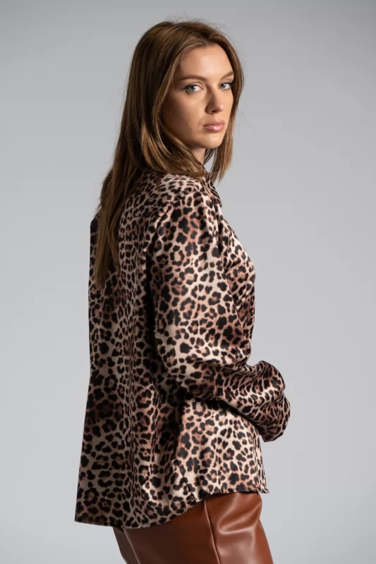 Satin Shirt Animal Print