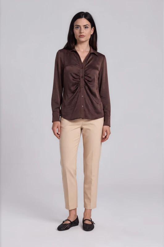 Shirt Satin with Ruffles 
