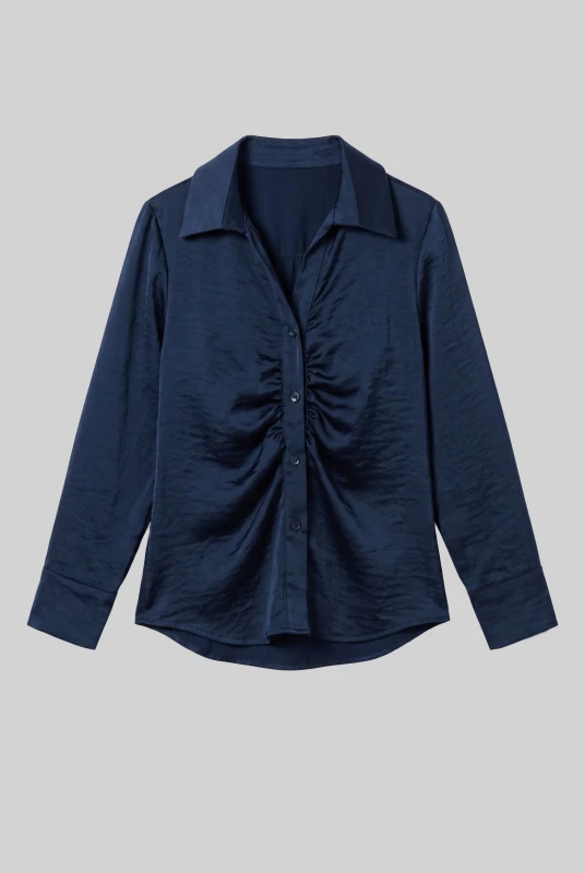Shirt Satin with Ruffles 