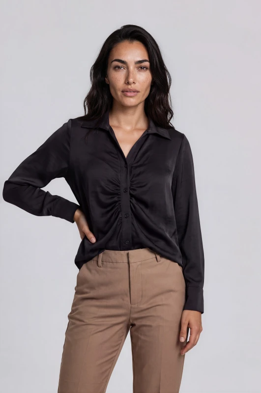 Shirt Satin with Ruffles 
