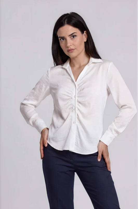 Shirt Satin with Ruffles 