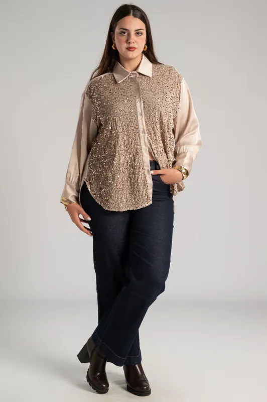 Shirt Velvet Sequin Satin 