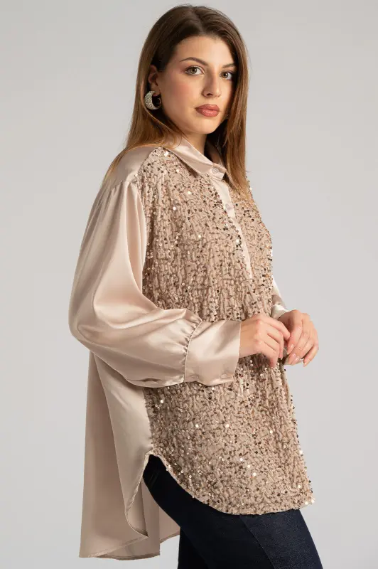 Shirt Velvet Sequin Satin 