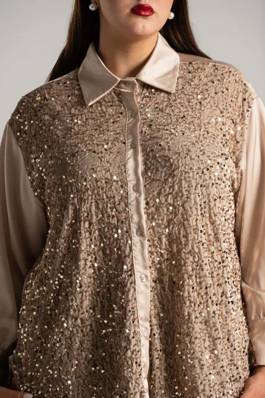 Shirt Velvet Sequin Satin 