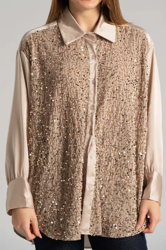 Shirt Velvet Sequin Satin 