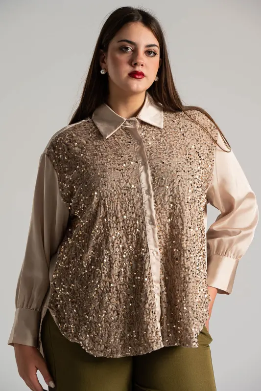 Shirt Velvet Sequin Satin 