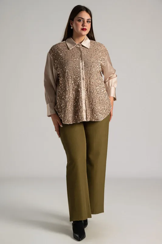 Shirt Velvet Sequin Satin 