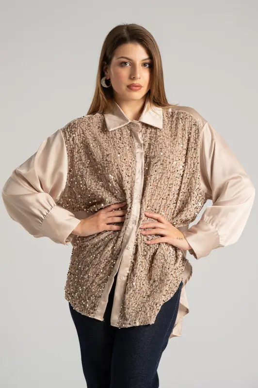 Shirt Velvet Sequin Satin 