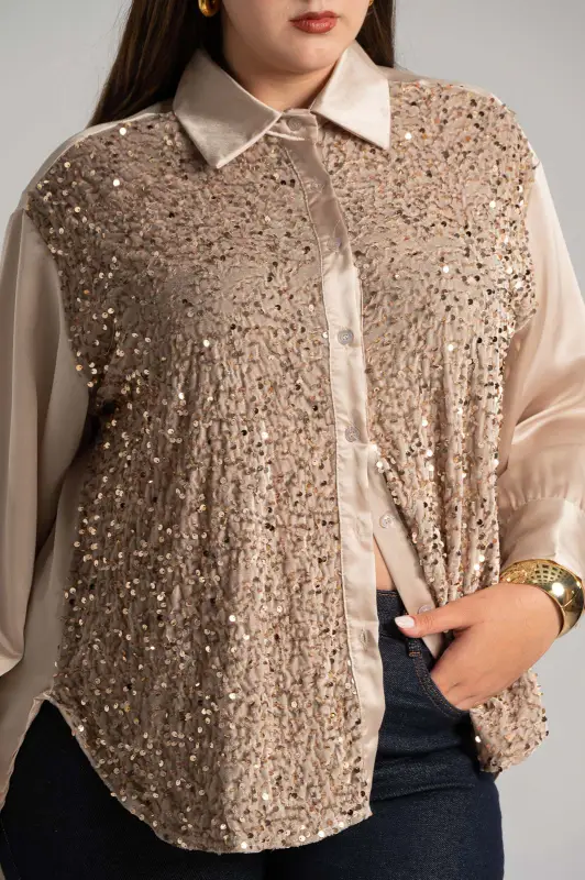 Shirt Velvet Sequin Satin 