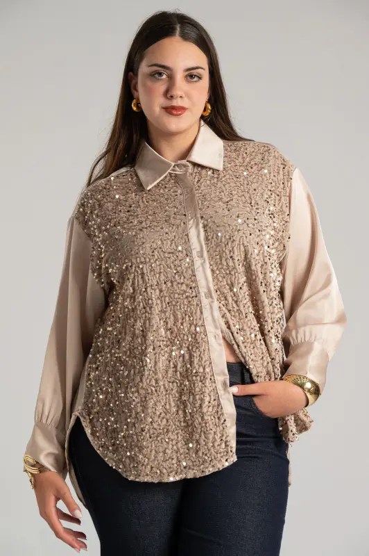 Πουκάμισο Σατέν Velvet Παγιέτα