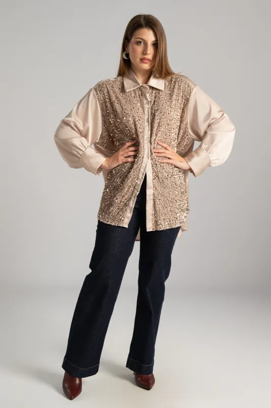 Shirt Velvet Sequin Satin 