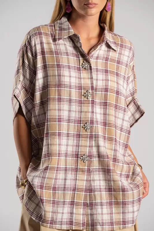 Πουκάμισο Στρας Καρώ