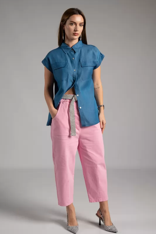 Shirt Jean Sleeveless 