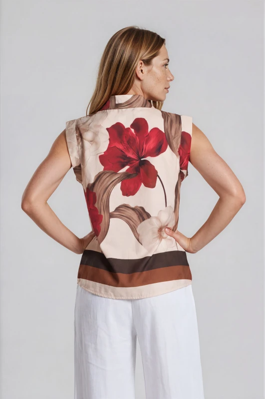 Πουκάμισο Βαμβακερό Floral Αμάνικο