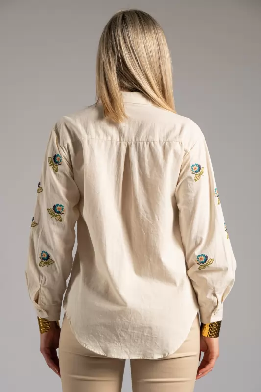Shirt Cotton Floral Embroidery