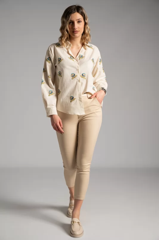 Shirt Cotton Floral Embroidery
